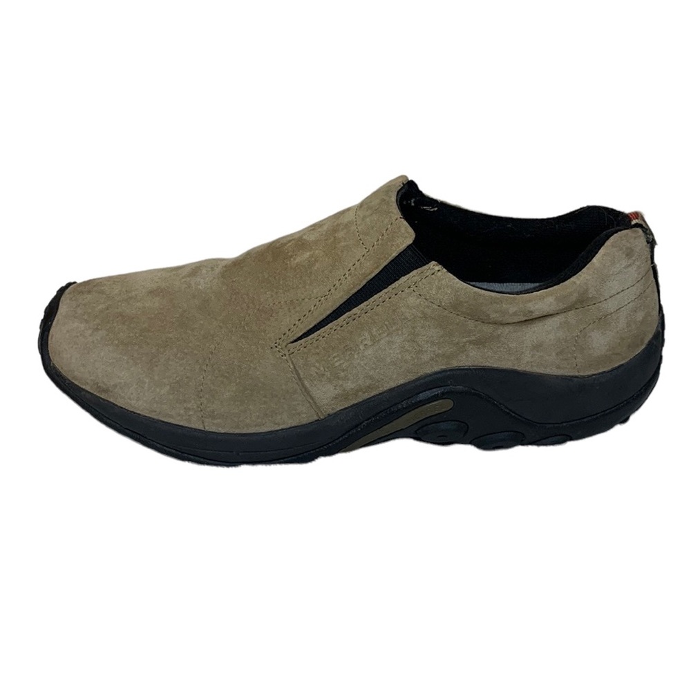 Merrell Mens Jungle Moc 60787 Taupe Suede Casual Slip On Shoes Round Toe Sz 9.5
